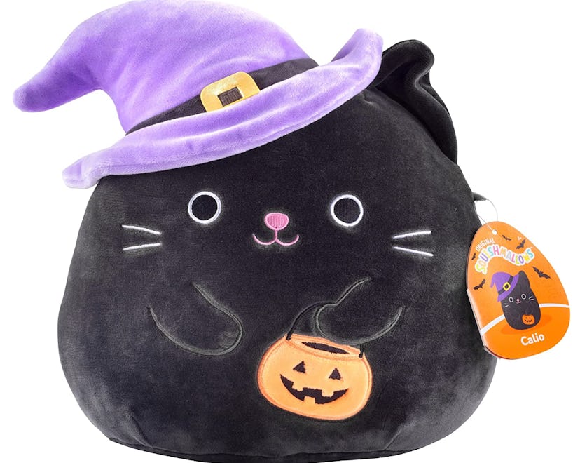 This black cat with a purple witch hat is one of the Halloween Squishmallows to collect in 2022.