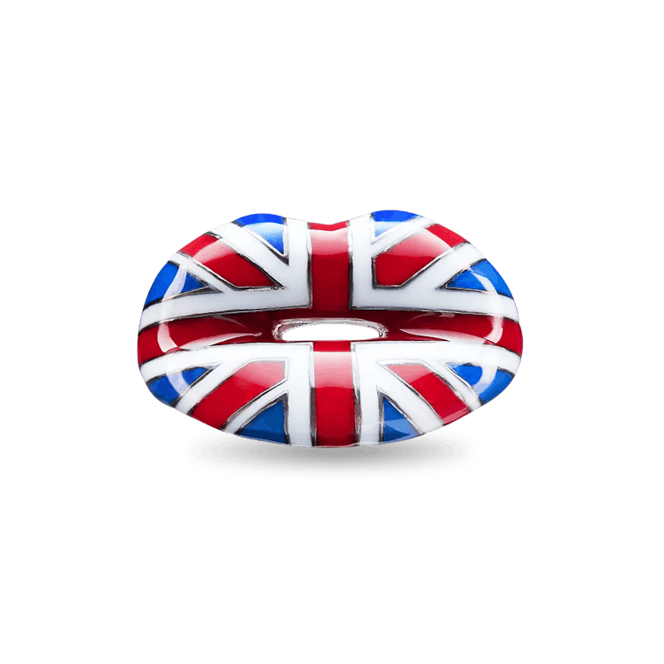 Hotlips by Solange chunky British flag ring