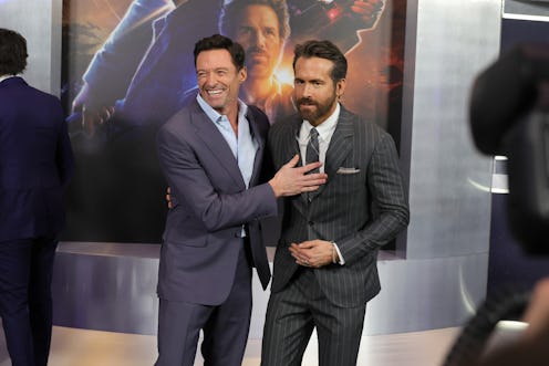 Hugh Jackman and Ryan Reynolds, 'Deadpool' co-stars, on the red carpet.