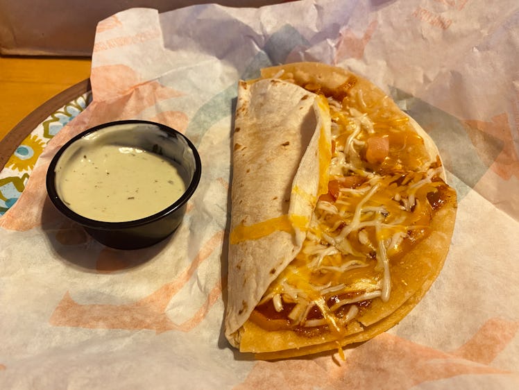 This Mexican Pizza from Taco Bell TikTok hack with a Cheesy Roll Up is so tasty.