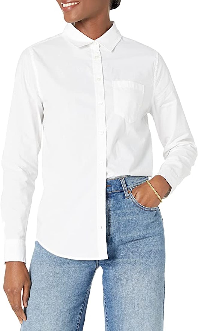 Amazon Essentials Long-Sleeve Button-Down Poplin Shirt