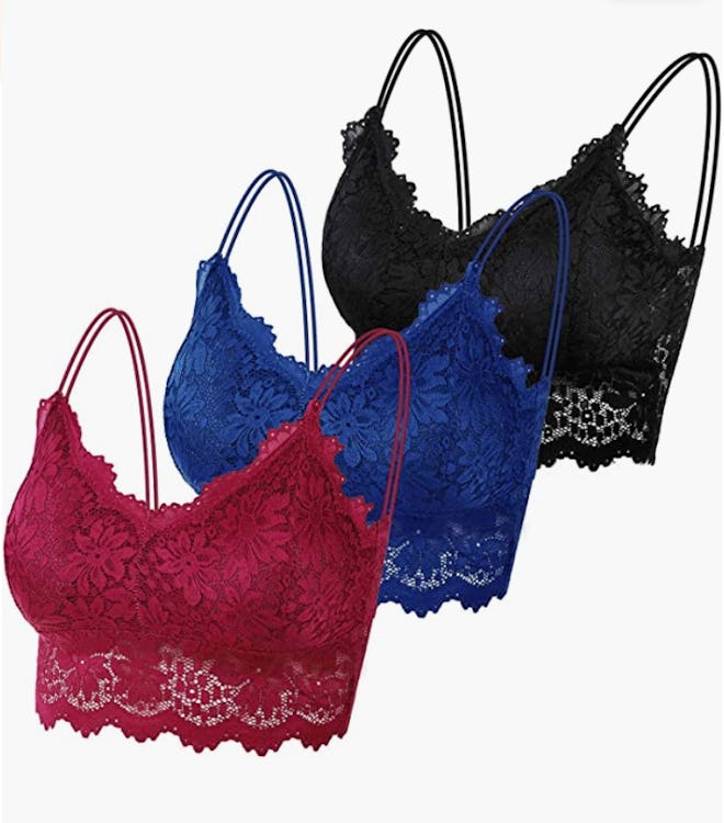 PAXCOO Lace Bralette (3-Piece)