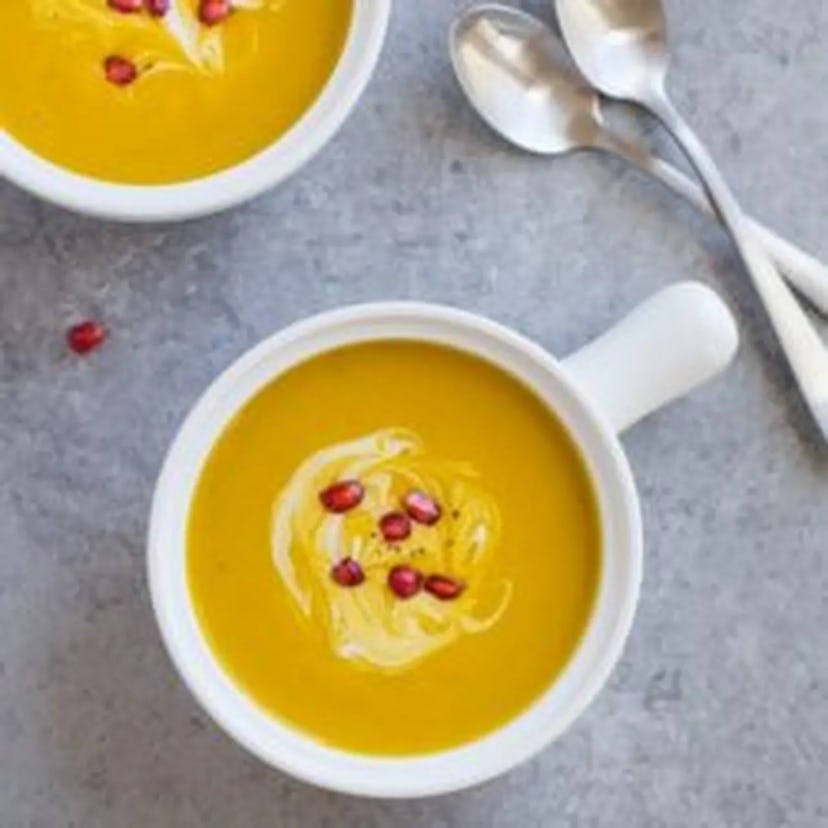 roasted acorn squash and apple soup