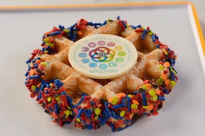 This liege waffle is part of the EPCOT 40th anniversary food. 