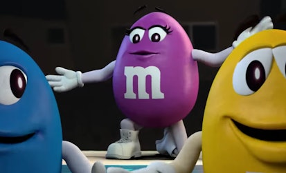 A new Purple M&M character debuts with a song
