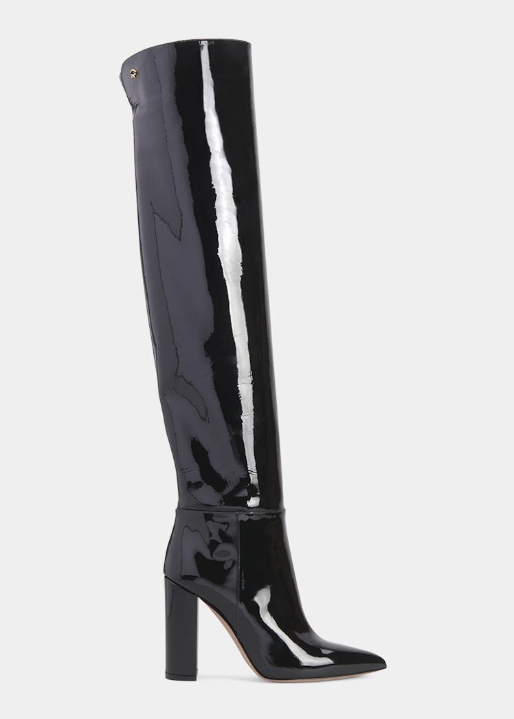 Gianvito Rossi black patent over-the-knee boots