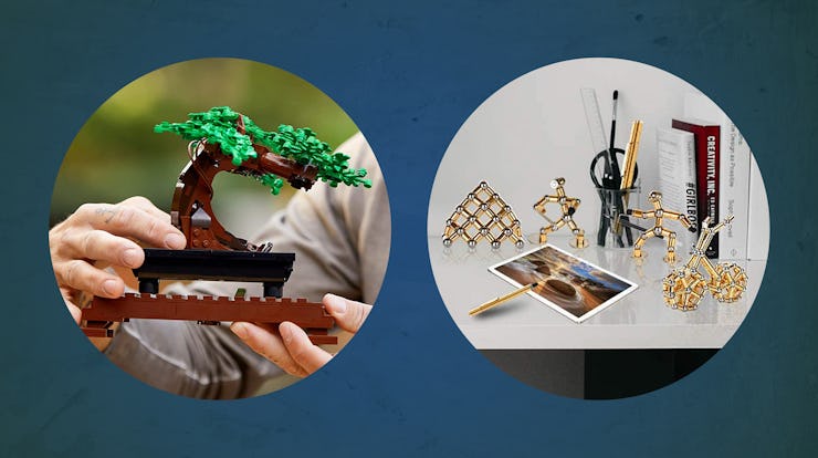 The asuku Magnetic Sculpture Pen and the Lego Bonsai Tree as the best desk toys