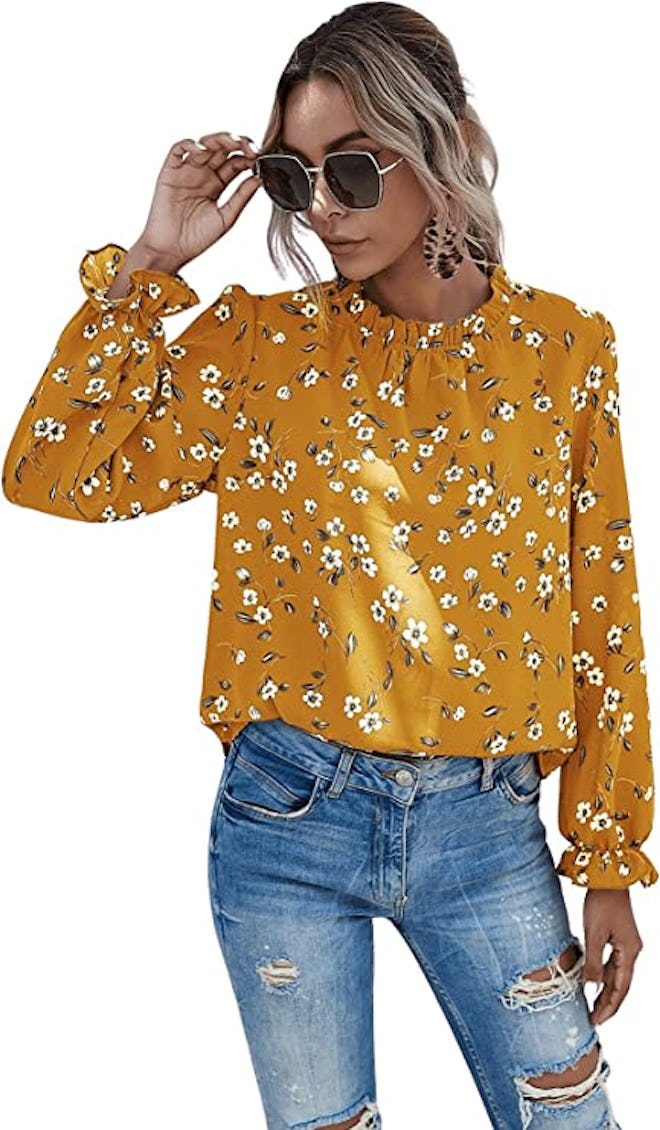 Floerns Floral Georgette Blouse