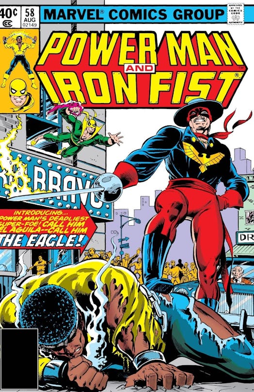 El Aguila on the cover of Power Man and Iron Fist #58