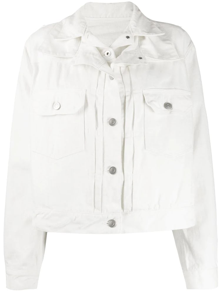 Sacai white layered denim jacket