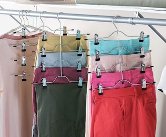 Zober 4-Tier Skirt Hanger with Adjustable Clips (3-Pack)