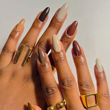 brown nails in different shades