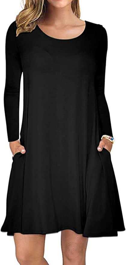 AUSELILY Long Sleeve T-Shirt Dress