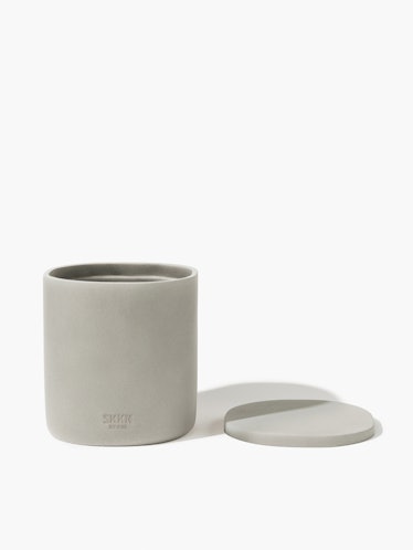 This canister is part of the SKKN By Kim home accessories collection. 