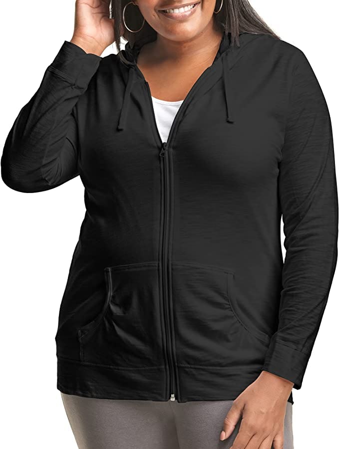 JUST MY SIZE Full-Zip Lightweight Hoodie
