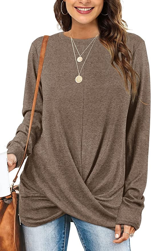 Jescakoo Twist Front Tunic Top