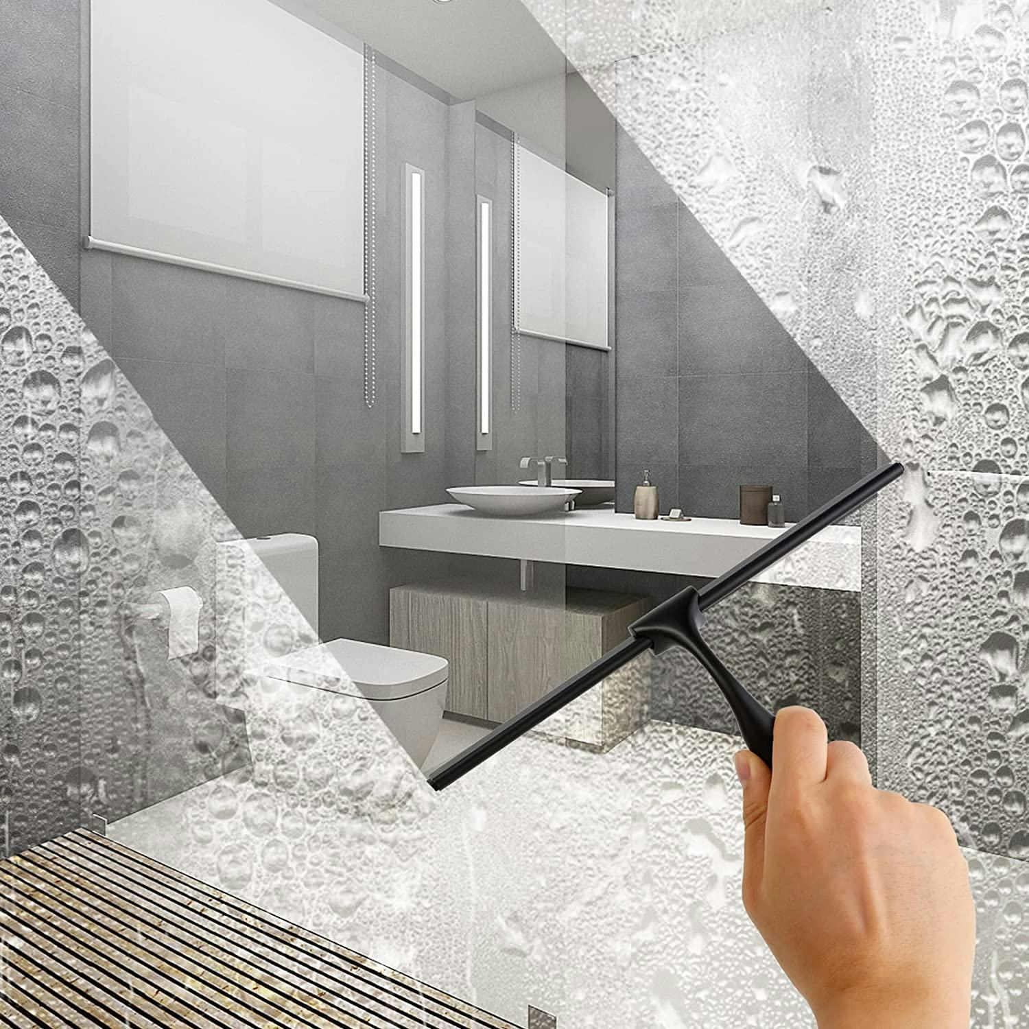 Quntis Window Squeegee Wiper with Non-Slip Handle