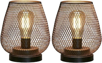 JHY DESIGN Metal Cage LED Lantern (Set of 2)
