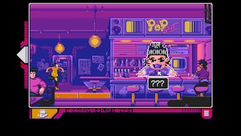 baby at the bar counter in psychic dive