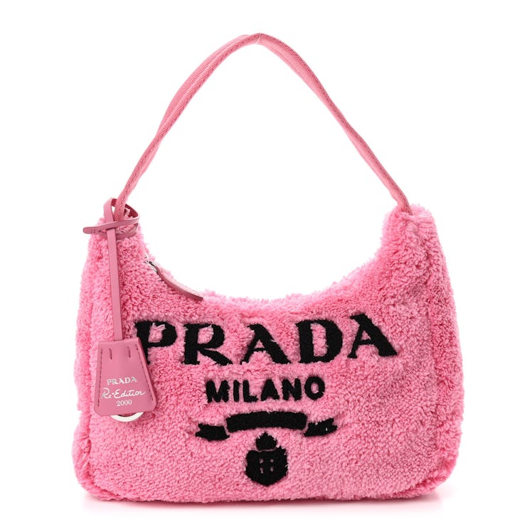 Prada pink fuzzy Re-Edition bag