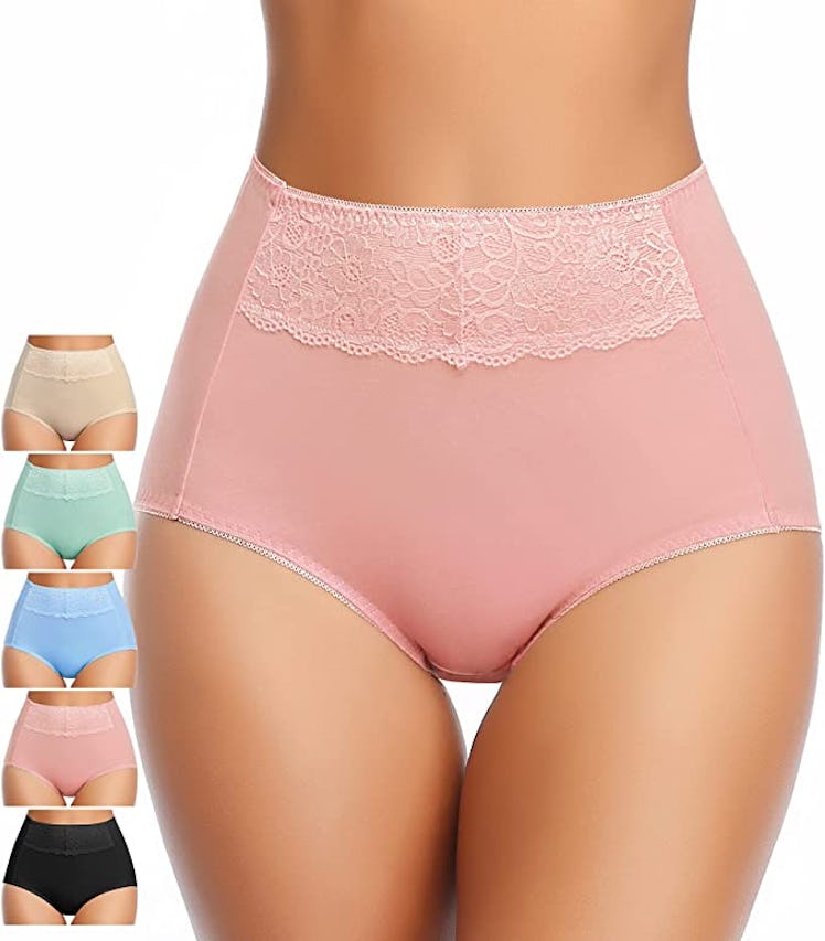 MISSWHO High Waisted Cotton Briefs (5-Pack)