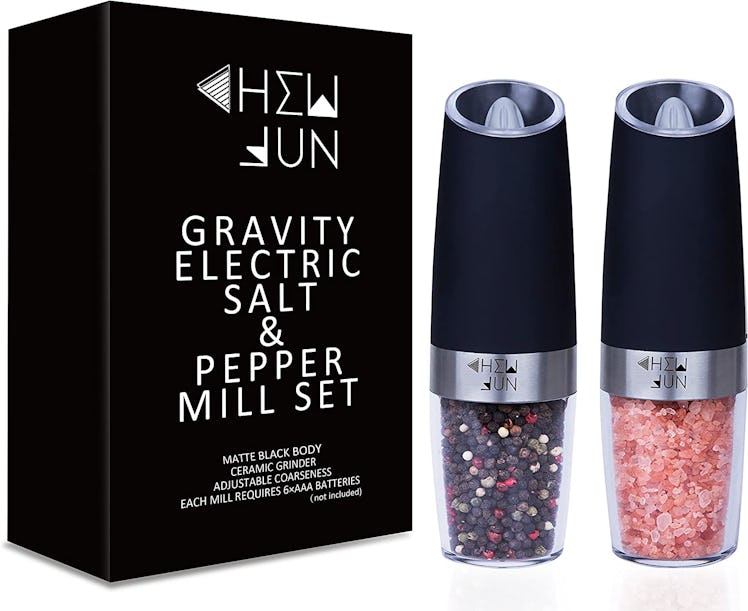 CHEW FUN Electric Gravity Salt and Pepper Grinder Set