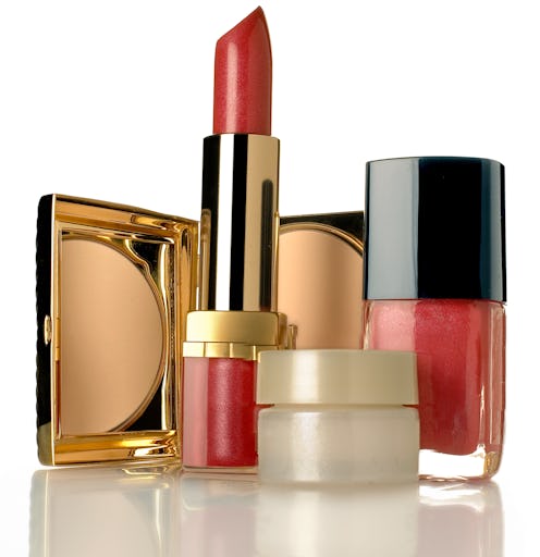 still life shot of makeup products