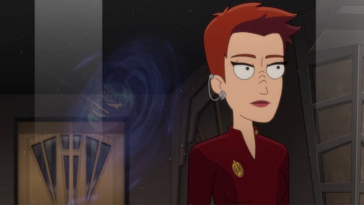 Kira (Nana Visitor) in Star Trek: Lower Decks.