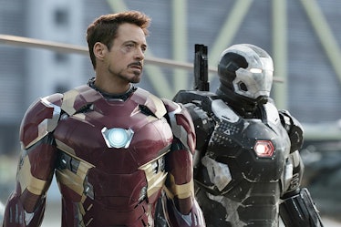 Iron Man and War Machine in Captain America: Civil War.