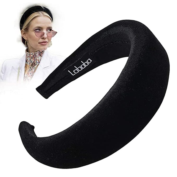 Wear padded headbands like Kate Middleton by wearing this Black Padded Velvet Headband for Women