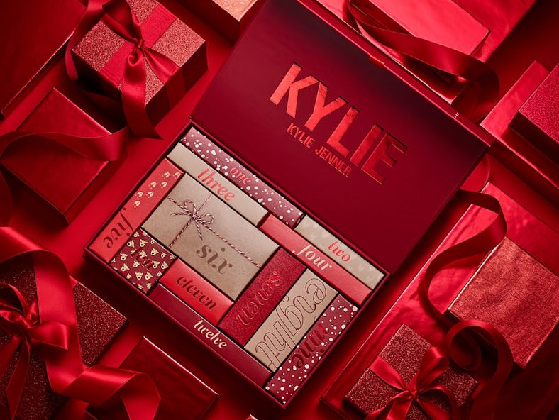 The Kylie Cosmetics 12 Days Advent Calendar Holiday Set from the 2022 Kylie Cosmetics Holiday Collec...
