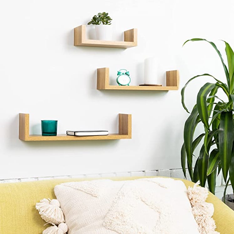 Greenco Floating “U” Shelves (Set of 3)
