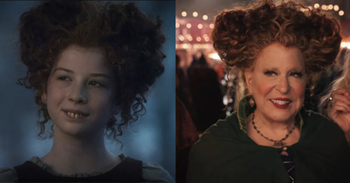 The Sanderson Sisters As Kids Vs. Now In 'Hocus Pocus 2'