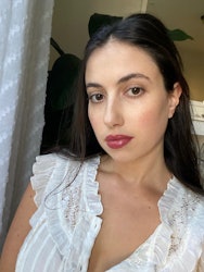 selfie of a woman wearing lipstick