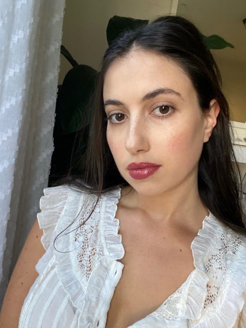 selfie of a woman wearing lipstick
