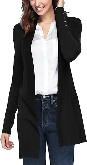 Spicy Sandia open front women's cardigan in black