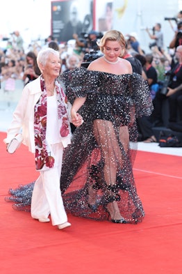 Florence Pugh and her grandmother attend the "Don't Worry Darling" red carpet at the 79th Venice Int...
