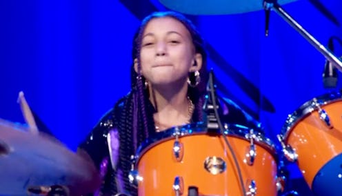 Nandi Bushell performing at the Taylor Hawkins memorial gig, London's Wembley Stadium