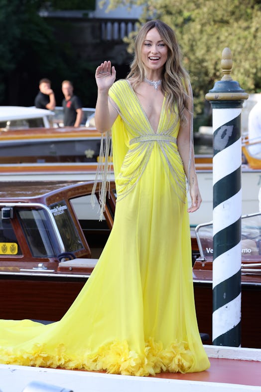 Olivia Wilde arrives at the Hotel Excelsior during the 79th Venice International Film Festival 