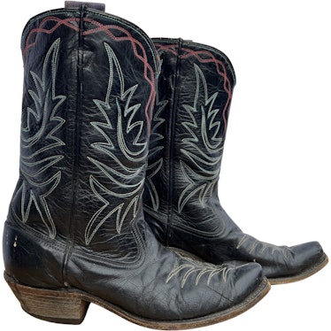 Acme black embroidered cowboy boots