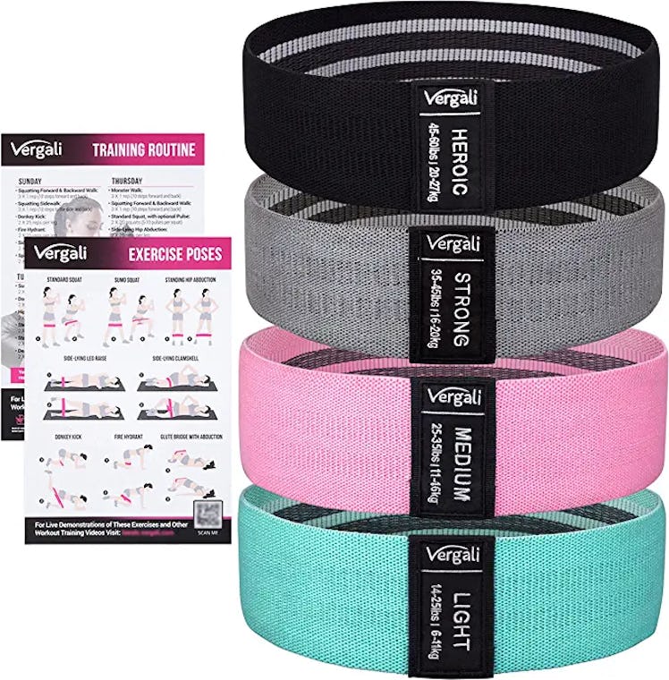 Vergali Fabric Resistance Bands with Exercise Guide