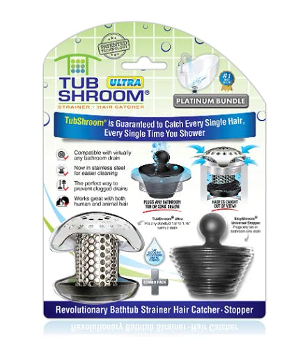 TubShroom Ultra Revolutionary Bath Tub Drain Protector