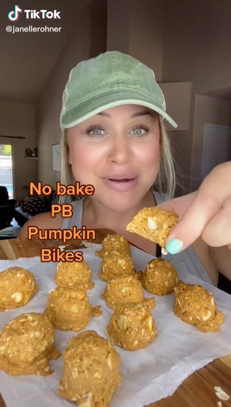 The no-bale peanut butter pumpkin bites TikTok fall recipe is a festive and delicious pumpkin recipe...