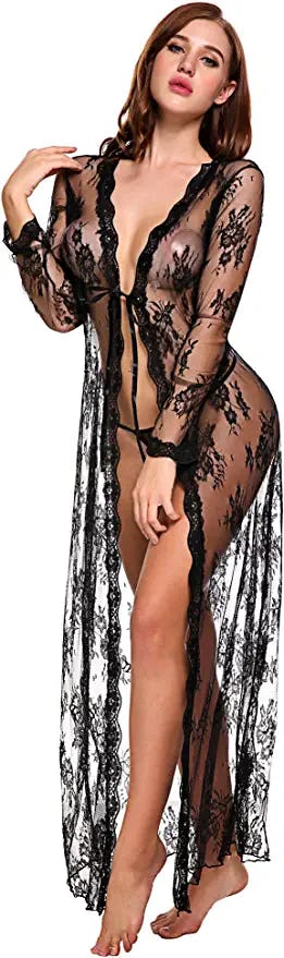 LOMON Sheer Lingerie Robe
