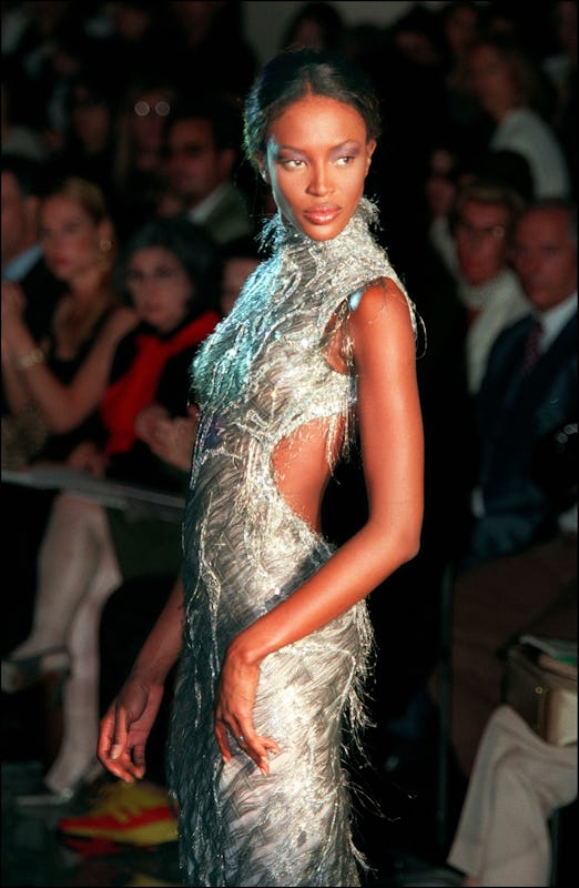 In the 90s, model Naomi Campbell appeared at the end of a Versace fashion show.