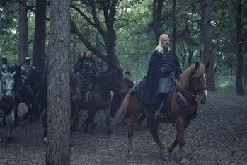 King Viserys Targaryen (Paddy Considine) leads a royal hunt in House of the Dragon Episode 3
