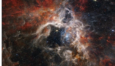 Color image of a nebula with a cavity in the center