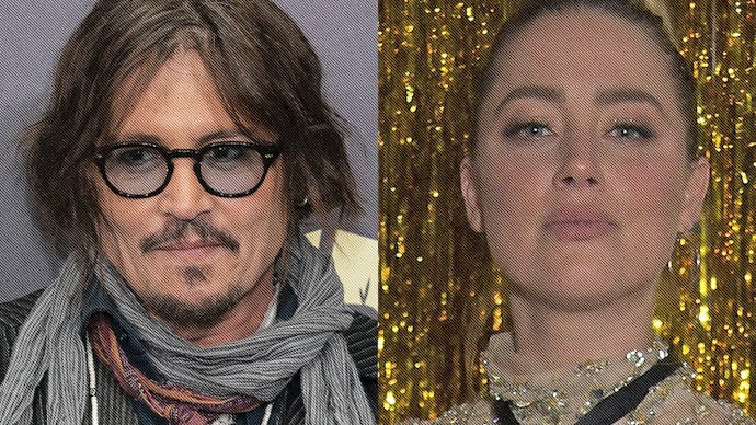  Johnny Depp next to Amber Heard