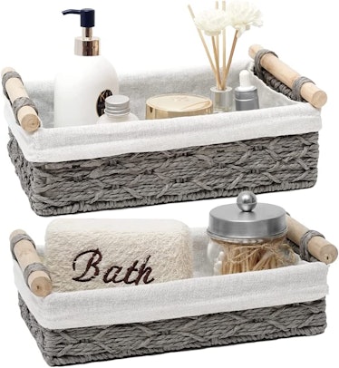 This storage basket is one of the products that'll make your bathroom feel like an oasis. 