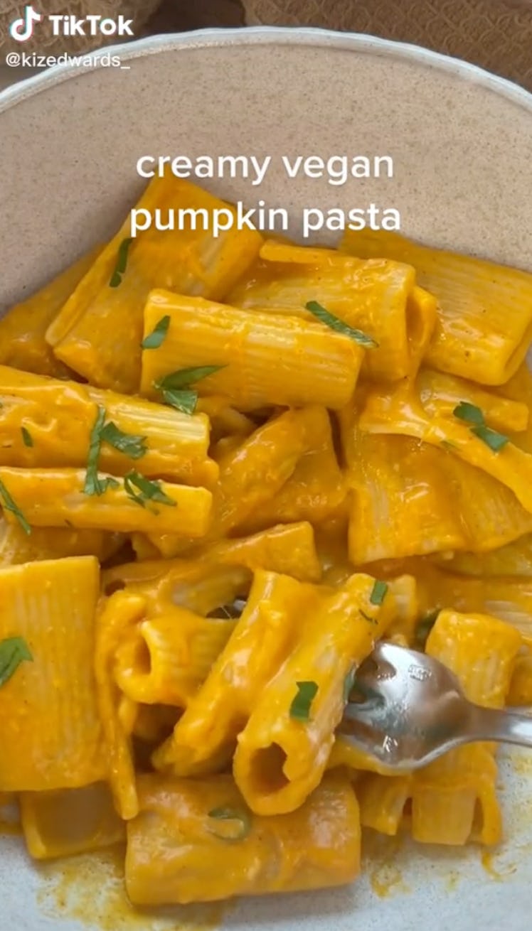 The creamy pumpkin pasta TikTok fall recipe is a festive and delicious pumpkin recipe to make this h...